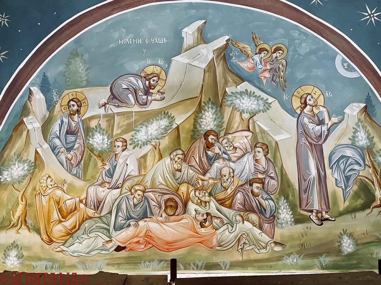 Моление о чаше на росписях храма Калужской иконы Пресвятой Богородицы, г. Калуга