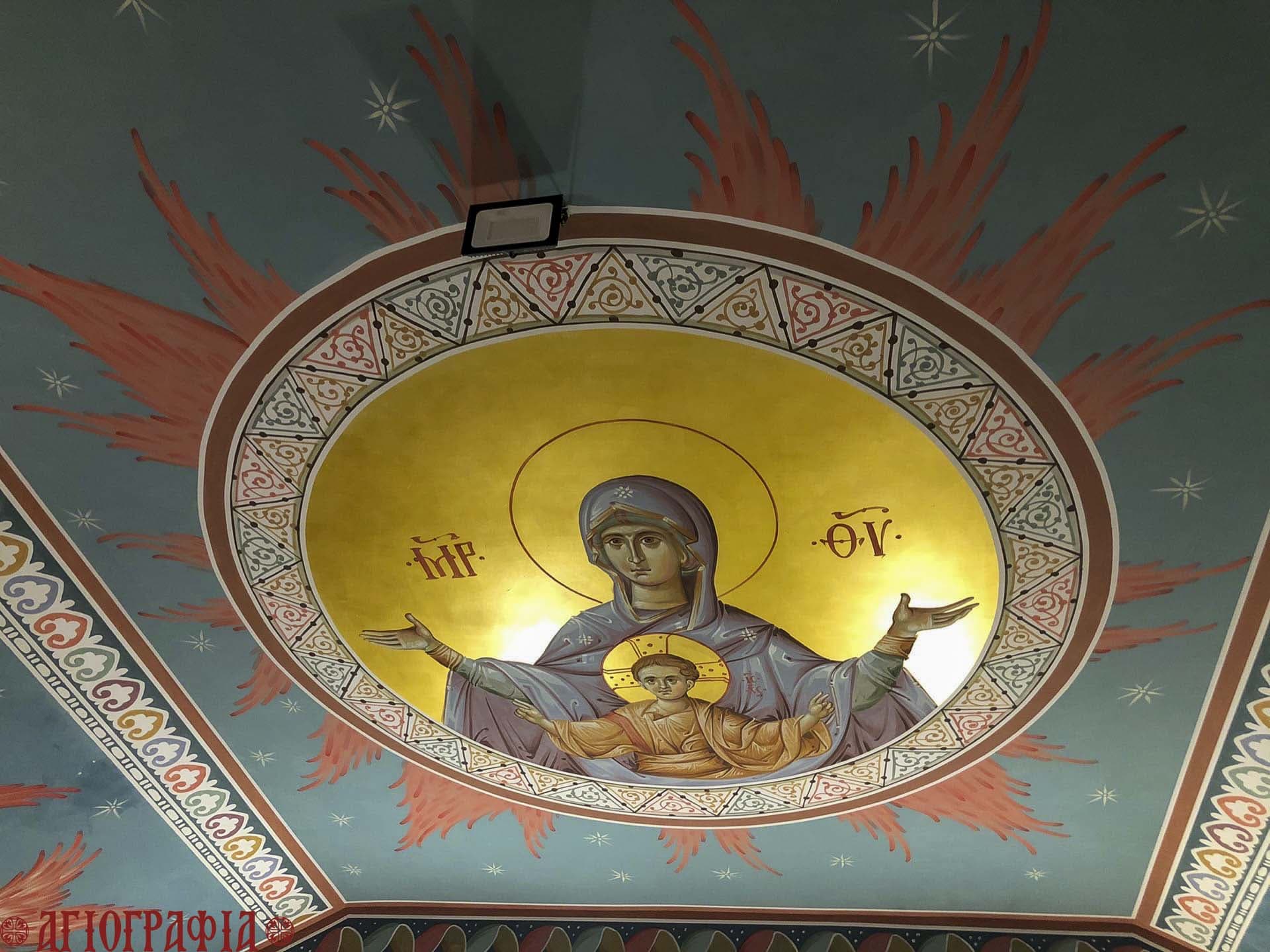 Медалион с Богородицей Молящейся в храме Всех скорбящих Радость, г. Лангепас.