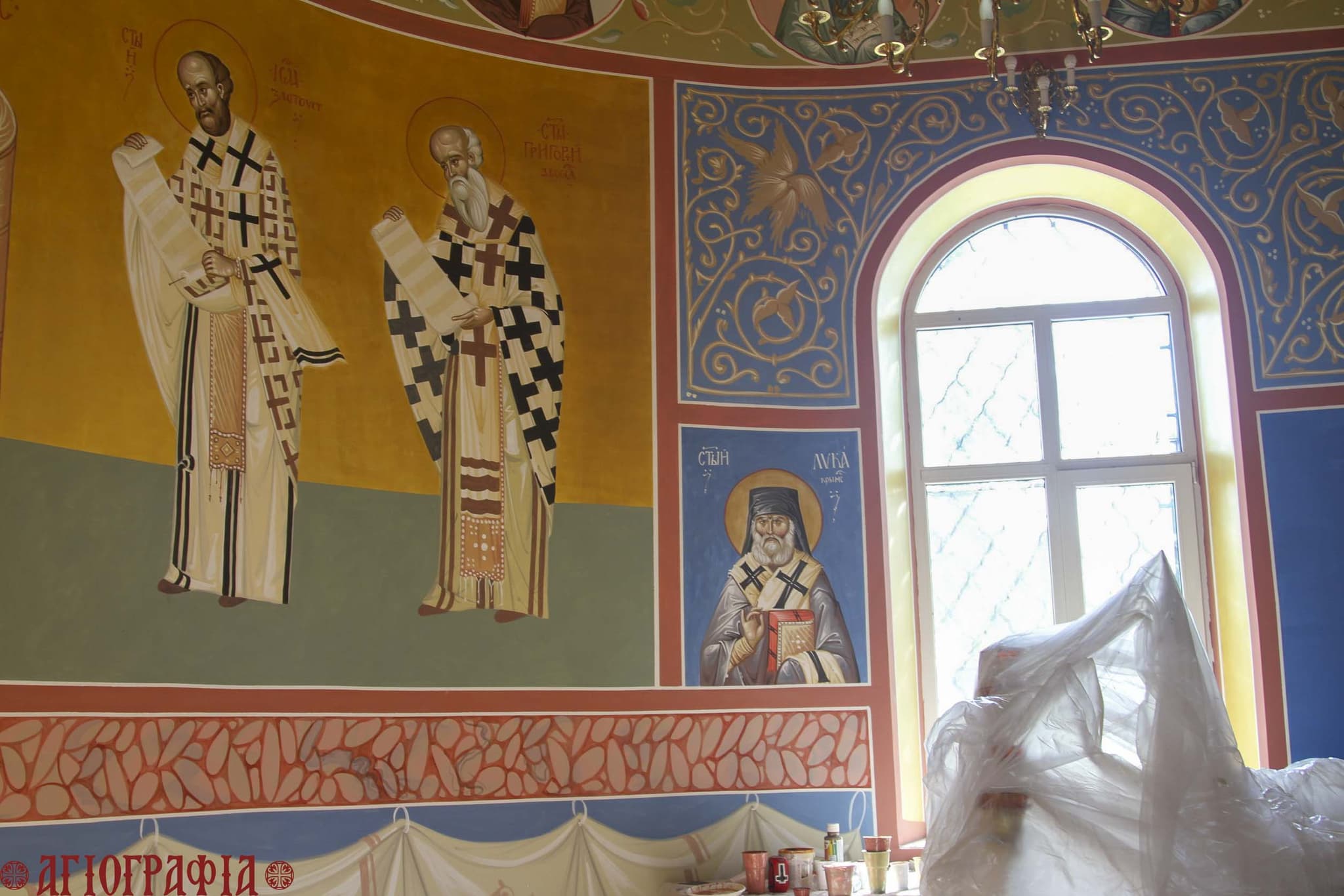 Св. Лука Крымский на росписях храма Иоанна Богослова, Орловская обл., д. Ловчиково