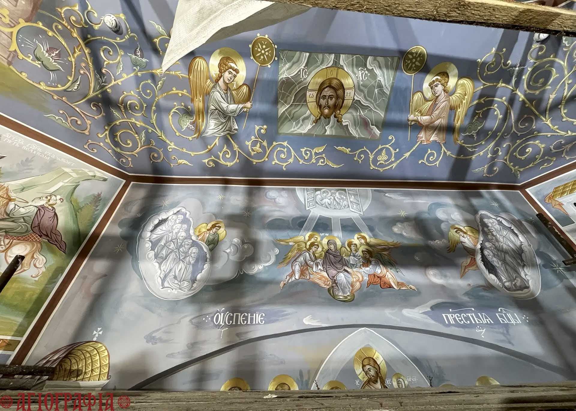Успение Пресвятой Богородицы на росписях храма Почаевской иконы Божией Матери, г. Нефтеюганск