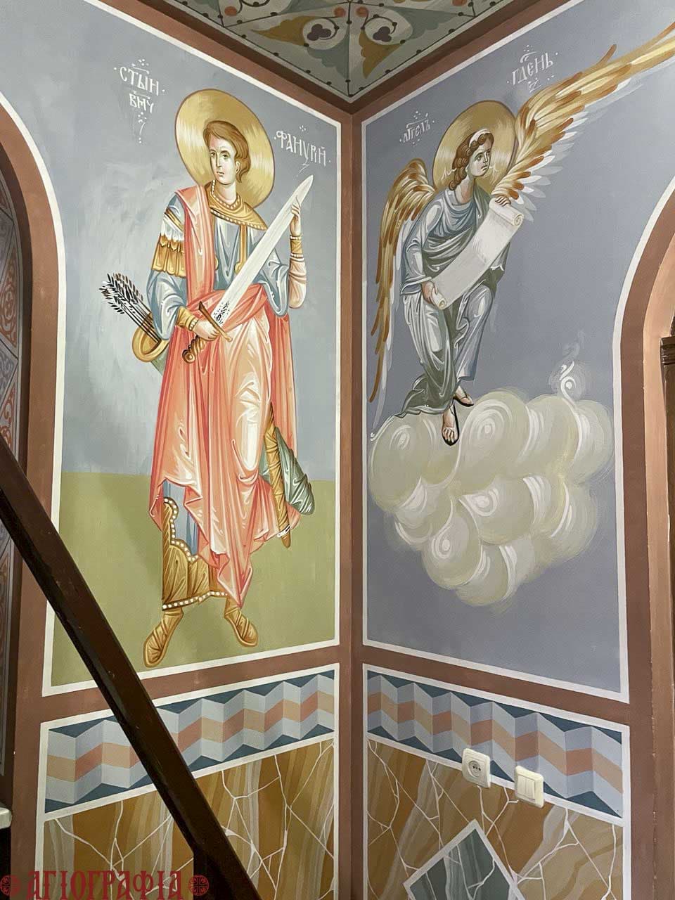 Росписи святого Ангела Хранителя и святого Фанурия. Храм Святой Троицы, г. Владикавказ, пос. Ногир.