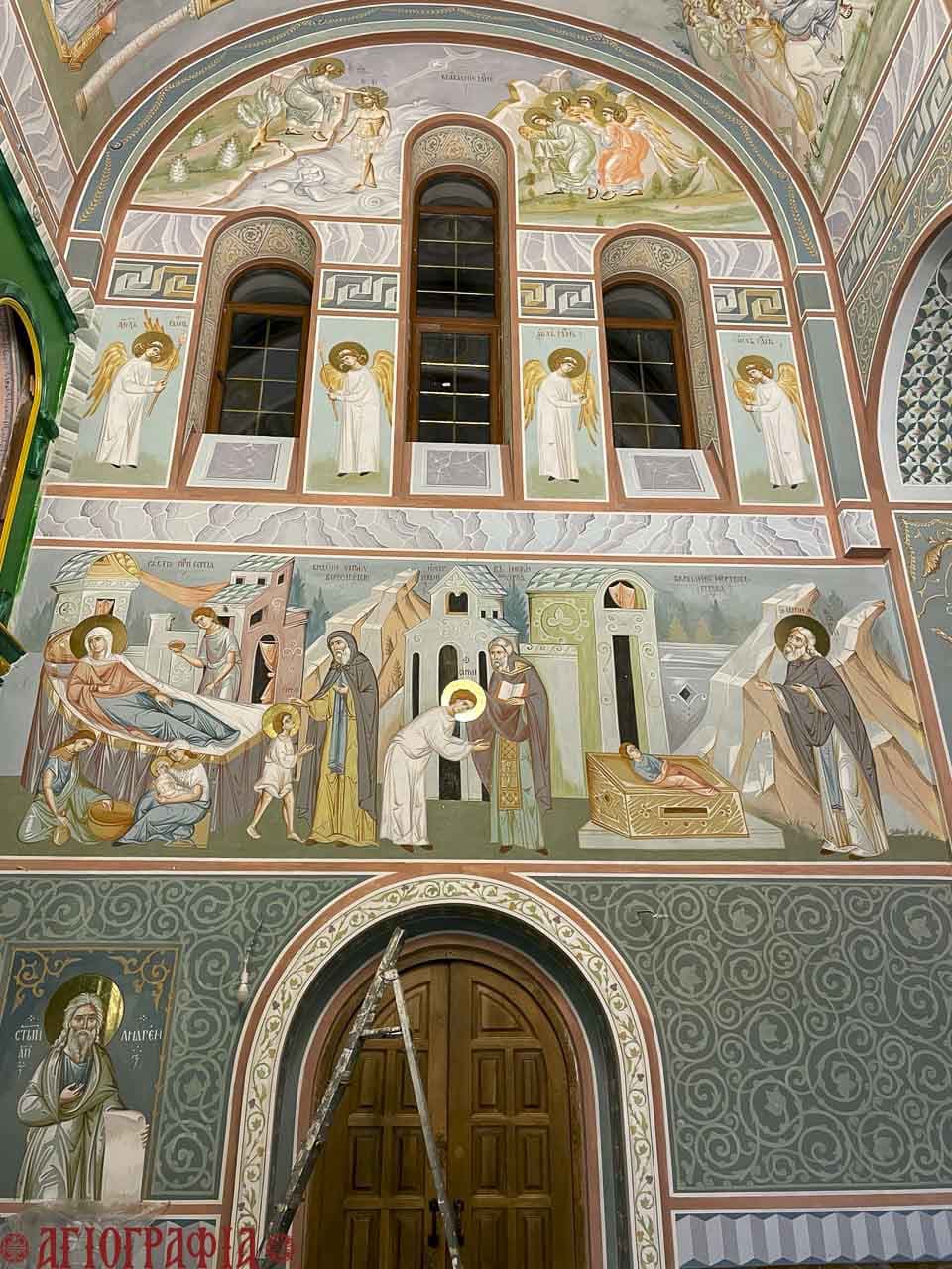 Росписи западной стены. Храм преп. Сергия Радонежского, г. Югорск.